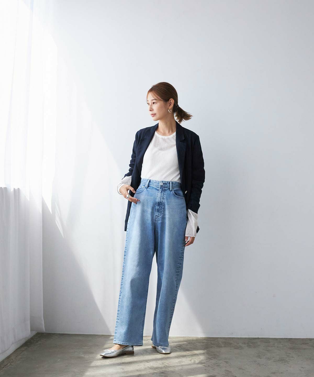 まるこ【新品タグ付】yanuk joan 23インチ リアリーライトAPS SALE】Really Lightルーズストレート