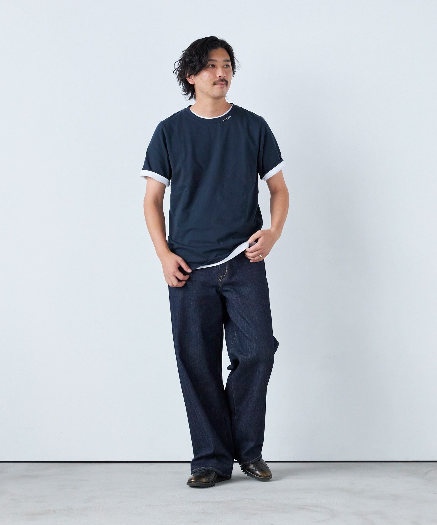 YANUK PREMIUM² ルーズストレート TULLY 33 大きめ 濃紺 men's FUDGE 6月号掲載】PREMIUM2 ルーズストレート