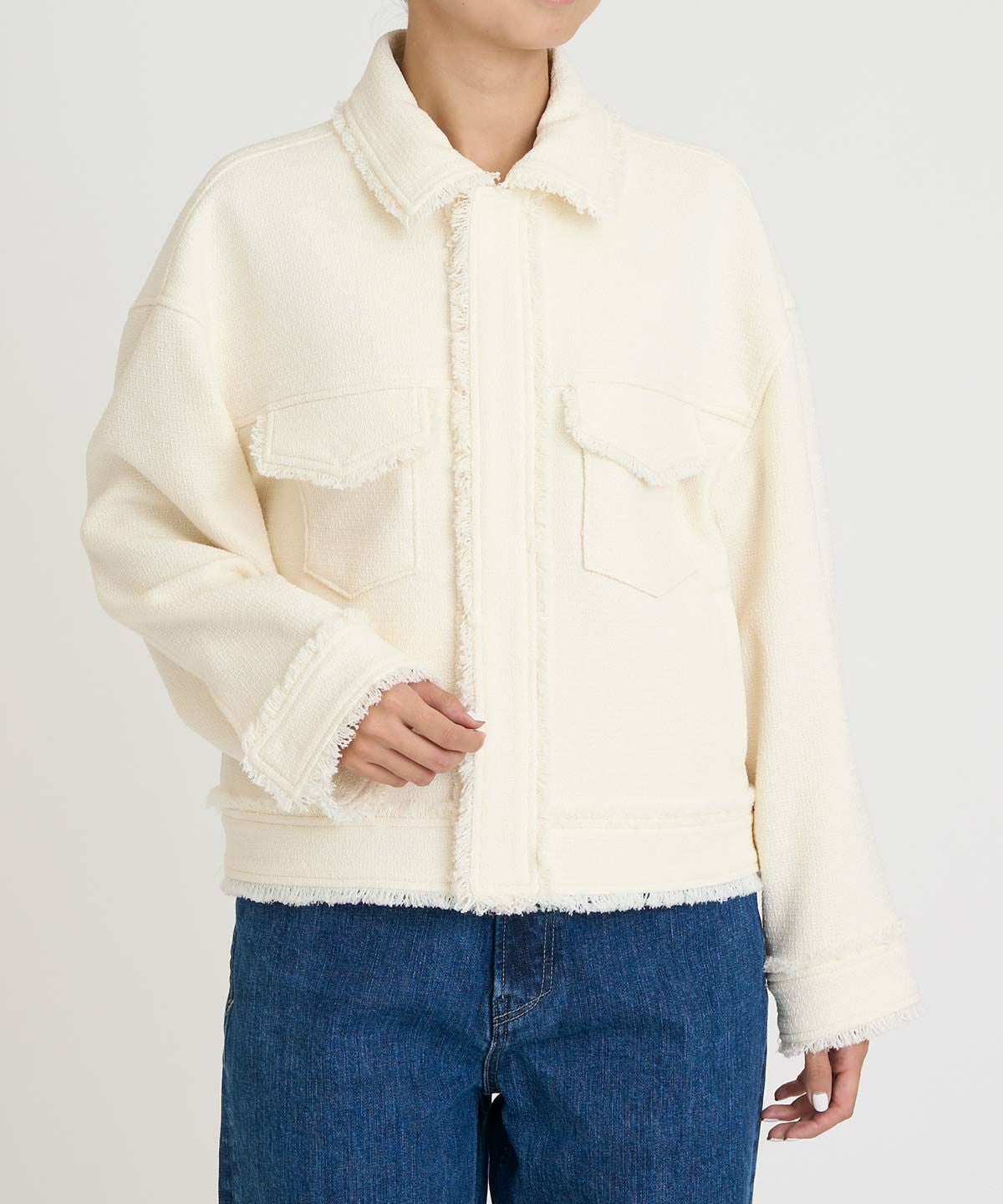 【美品】YANUK ヤヌーク ミックスツイードカーディガン ジャケット ホワイト ツイードジーンジャケット | アウター | YANUK ONLINE STORE