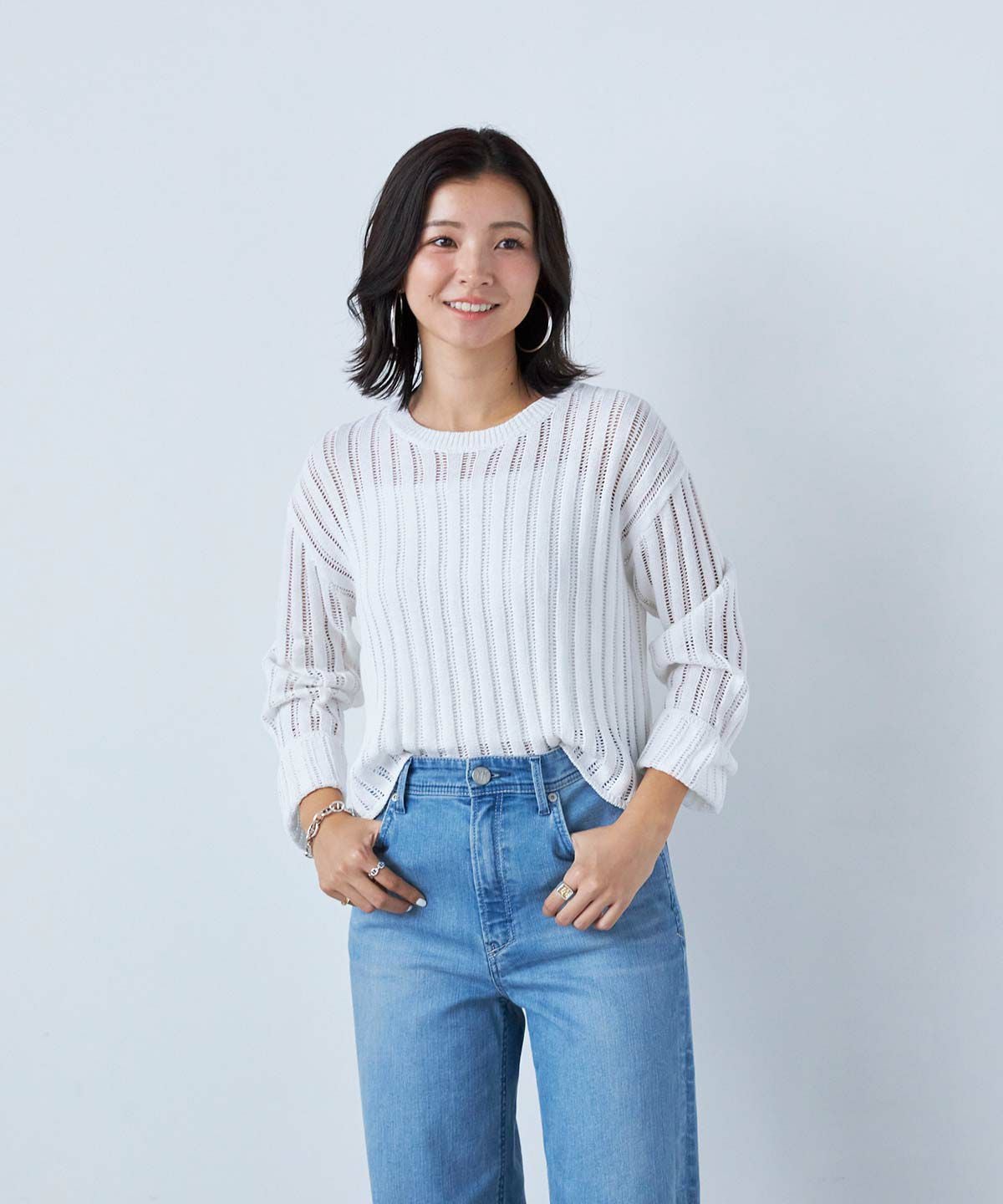 リブニット きゃんな リブ Knit ケープ カーディガン