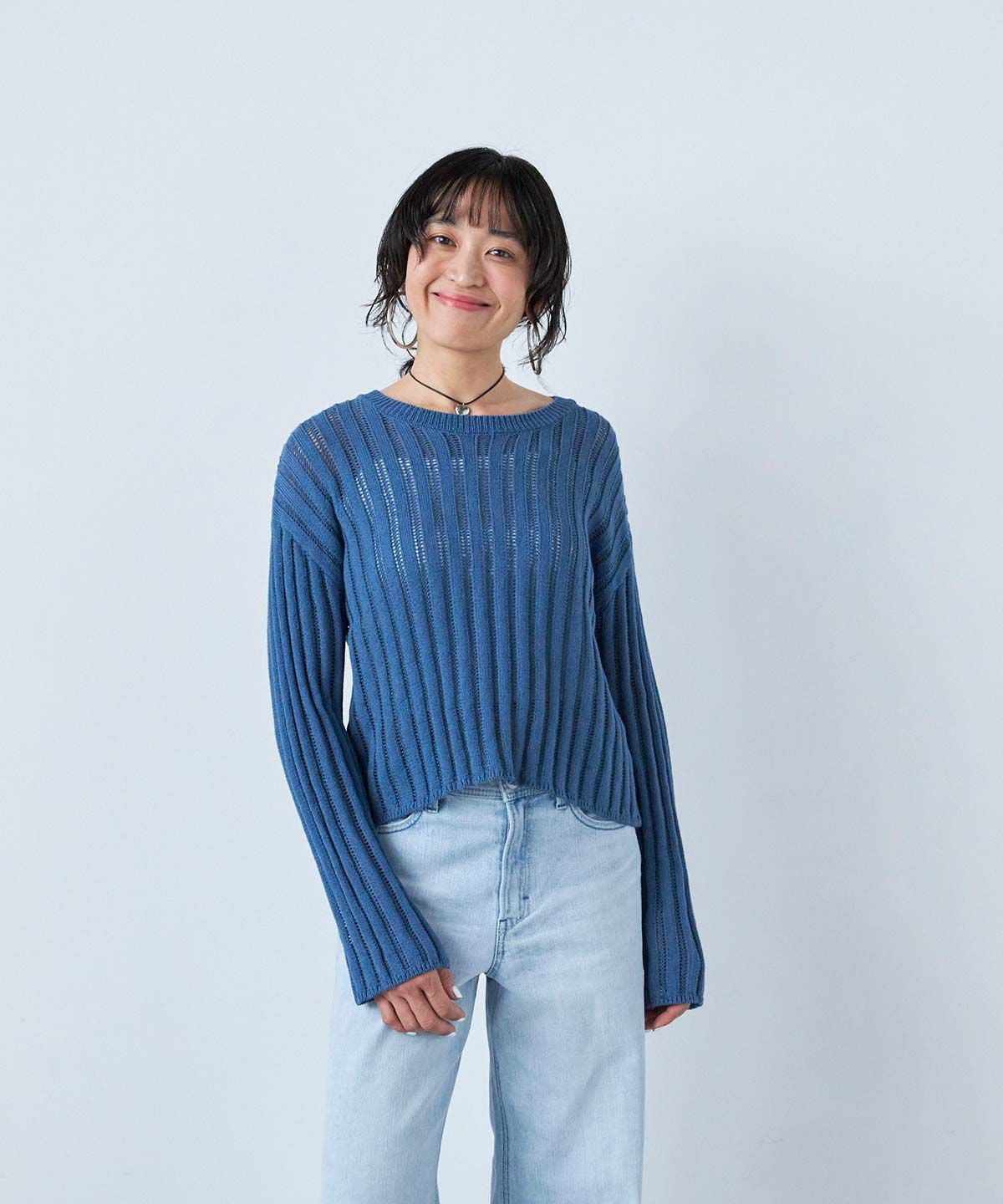 リブニット きゃんな リブ Knit ケープ カーディガン