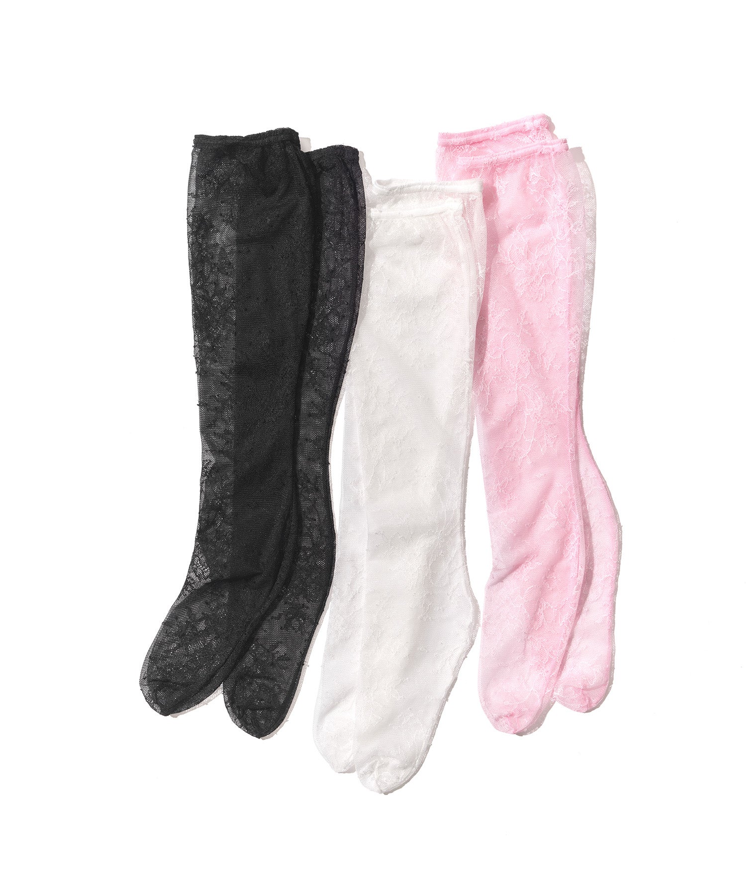 Tabio×YANUK レースハイソックス