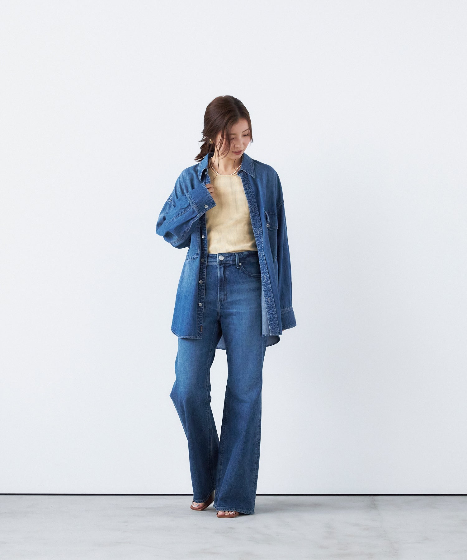 週末限定値下げ。YANUK CLAIRE フレアデニム 22サイズ フレア