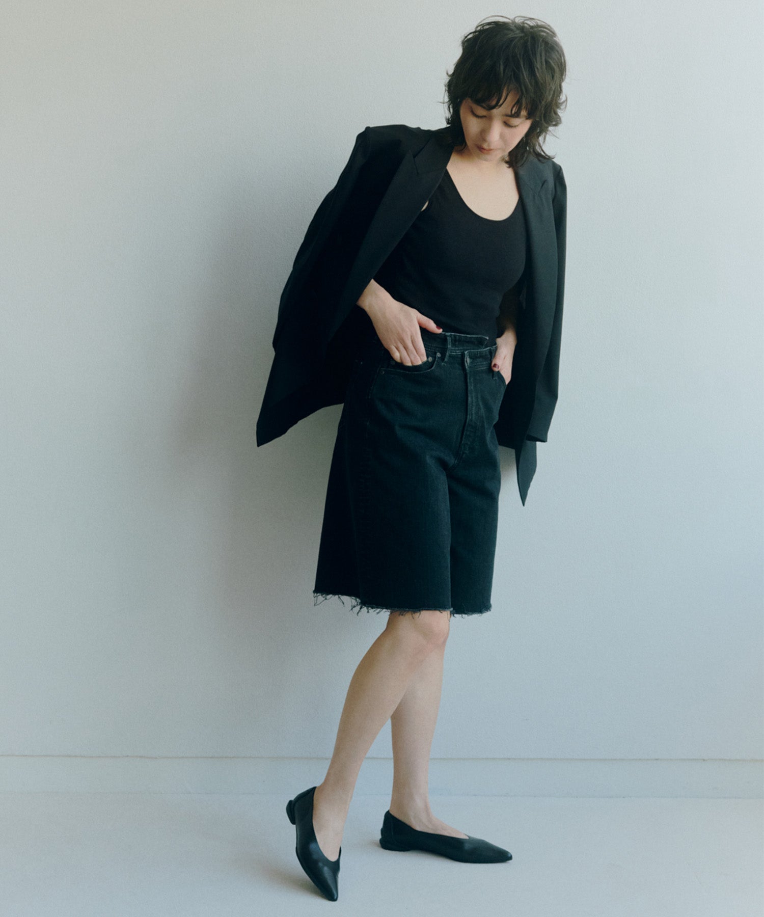 ＊美品＊himukashi ヒムカシ／軽撥水　速乾　パンツ　ブラック 加藤かすみxYANUK バギーハーフパンツ / CBK | パンツ | YANUK ONLINE